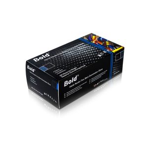 photo of box of 100 aureia bold black nitrile gloves